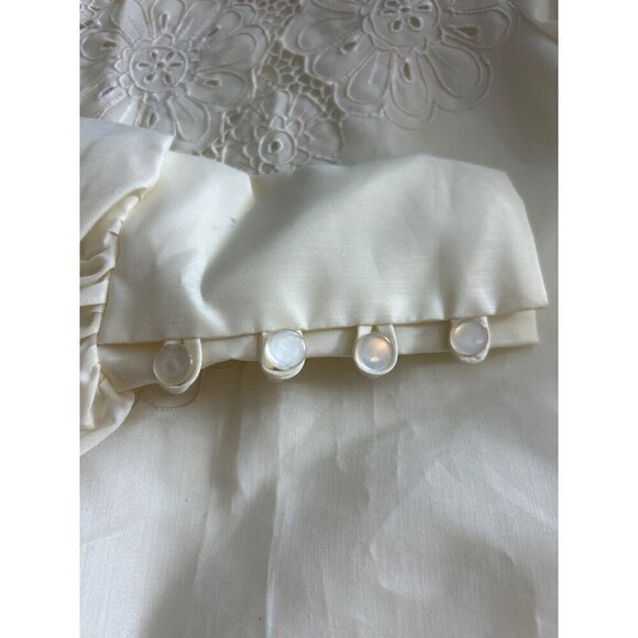 Vintage Cherry Donna Women's White Blouse Top Woven Lace Approx Size S (C-3) - Picture 4 of 10